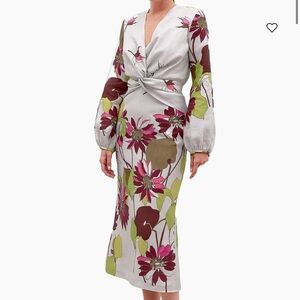 Silvia Tcherassi Battia Floral Linen Midi-Dress